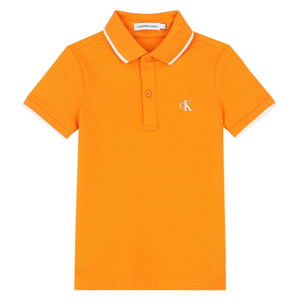 Calvin Klein Boys Orange Logo T-Shirt | Junior Couture