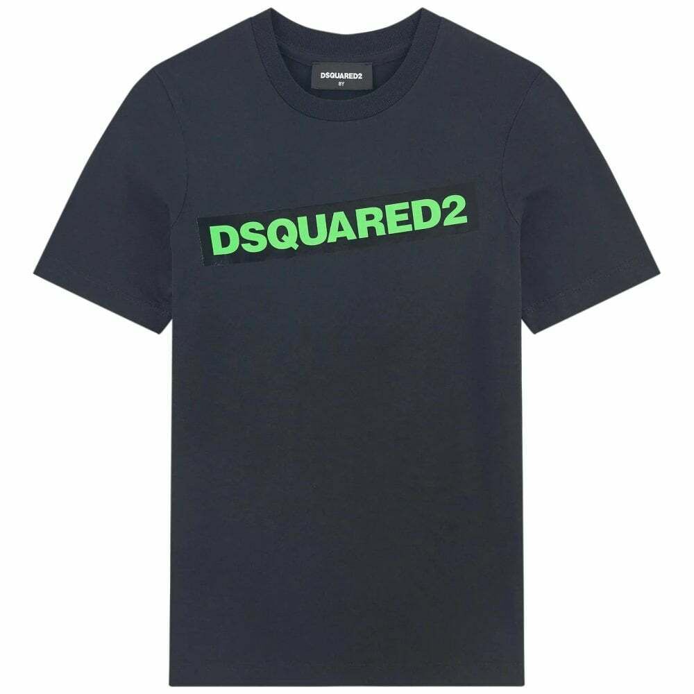 Dsquared2 Boys Black & Green Logo T-Shirt | Junior Couture USA