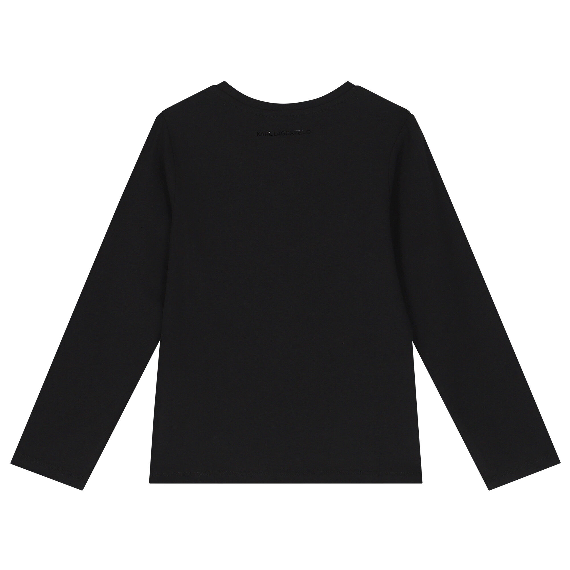KARL LAGERFELD Girls Black Logo Long Sleeve Top | Junior Couture USA