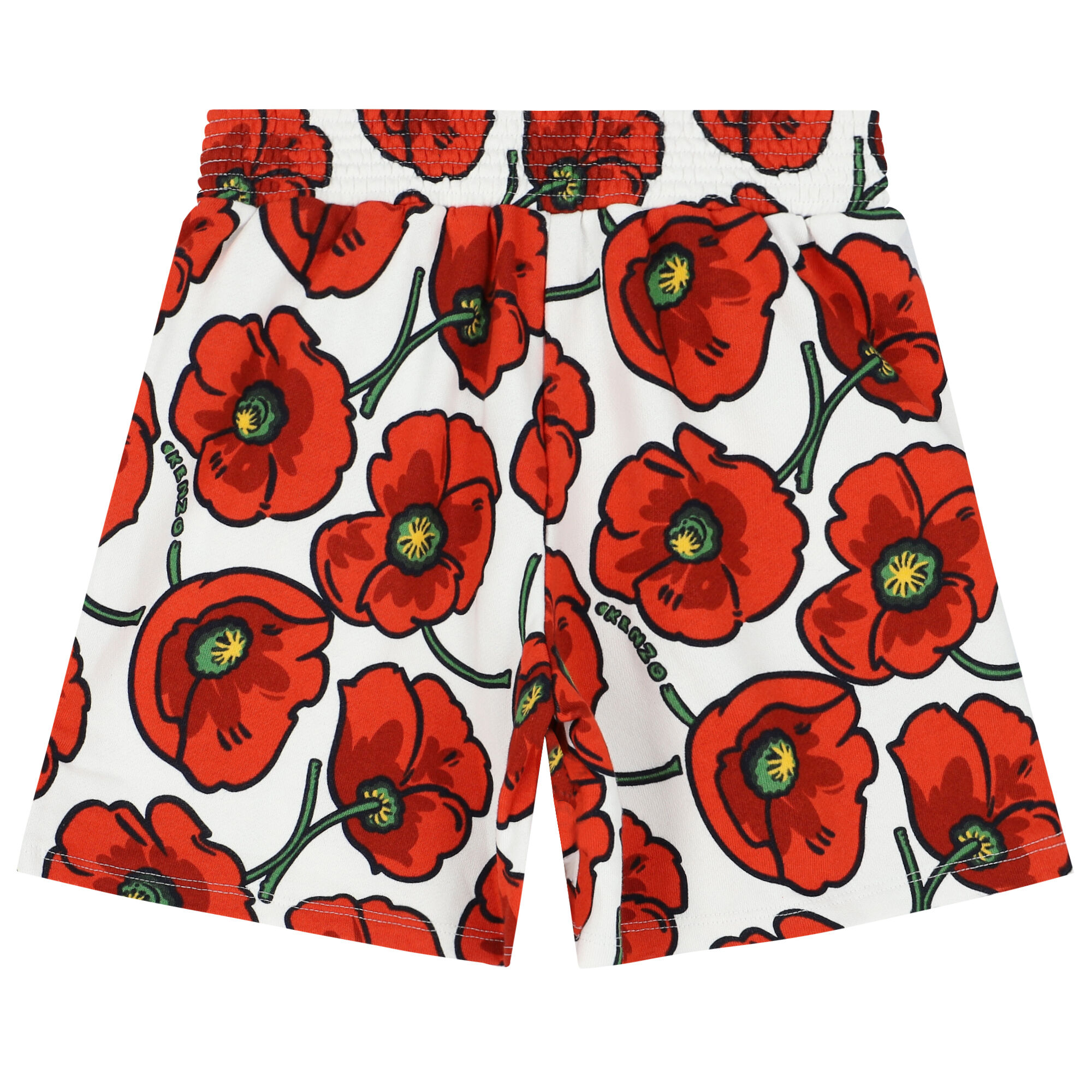 KENZO KIDS Girls White & Red Logo & Poppy Shorts | Junior Couture USA