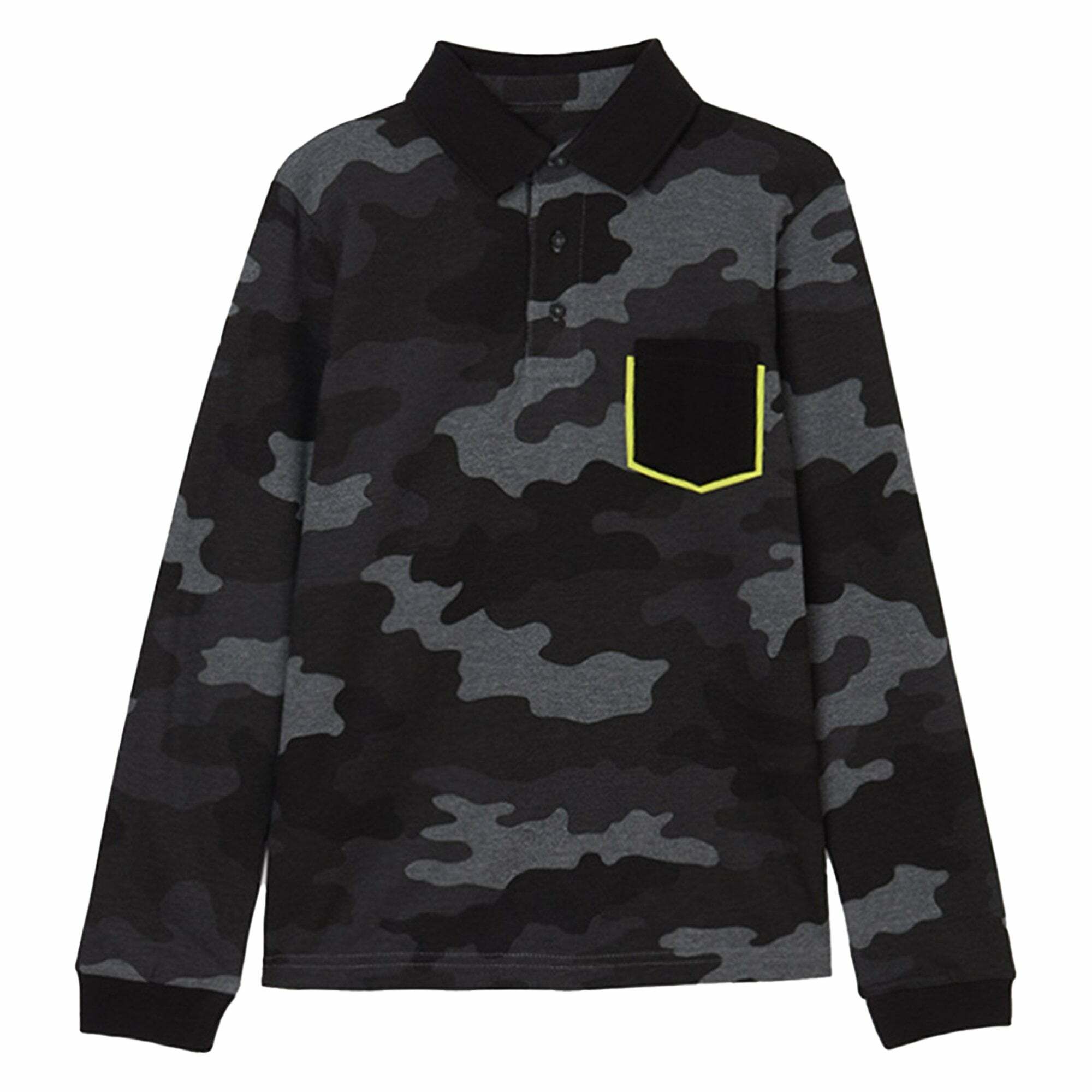 long sleeve camo polo shirt