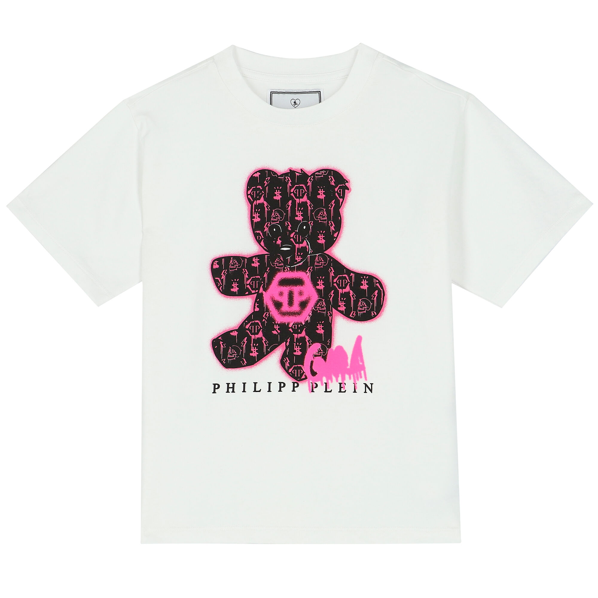 Philipp Plein Junior all-over logo print T-shirt - White