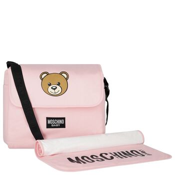 Baby Girls Pink Teddy Bear Logo Changing Bag