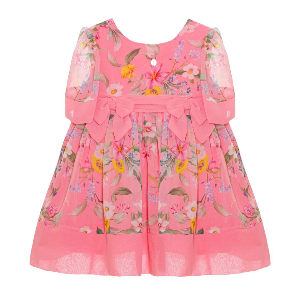 Long Chiffon Dress - Light pink/floral - Ladies