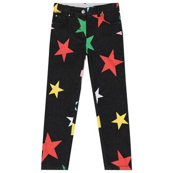 Girls Black Stars Denim Jeans