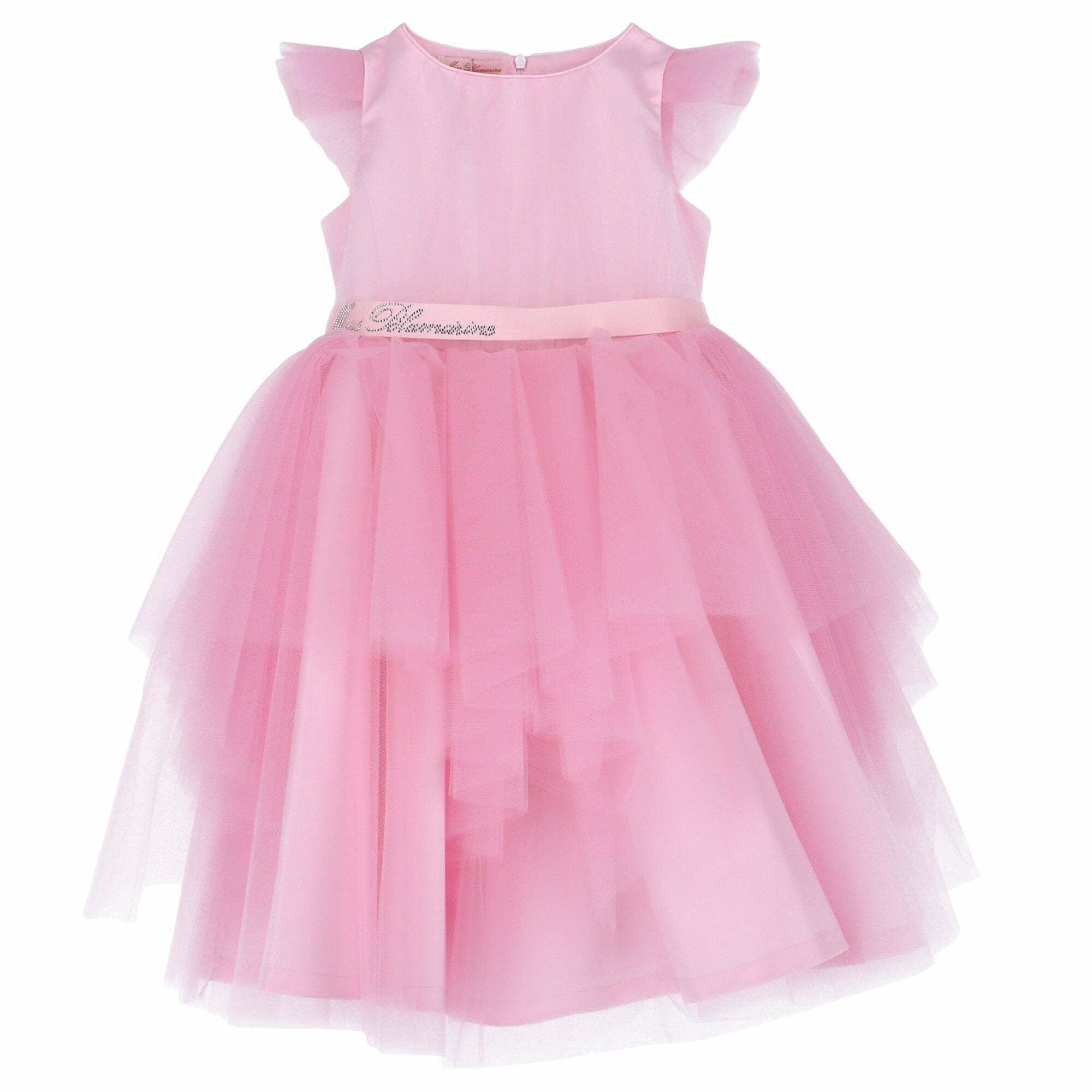 Miss Blumarine Girls Pink Tulle Dress | Junior Couture USA