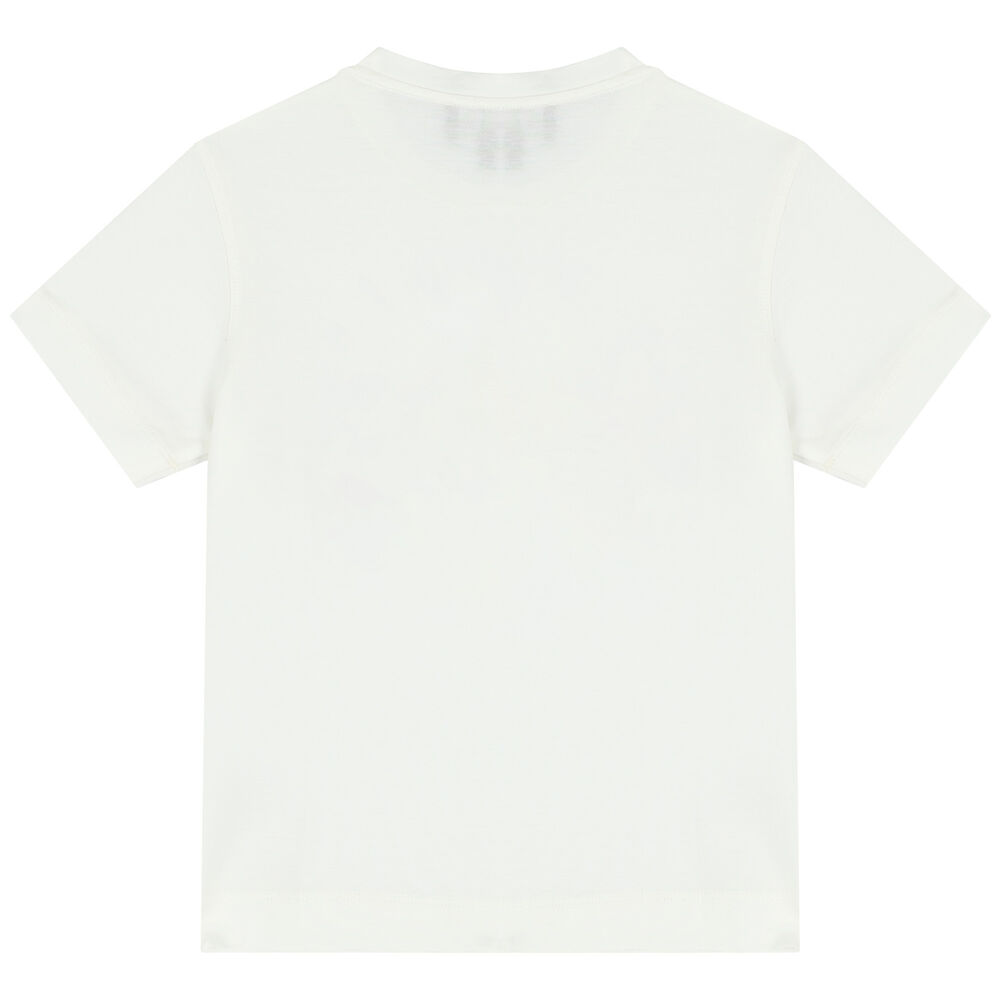 Emporio Armani Boys White Logo T-Shirt | Junior Couture