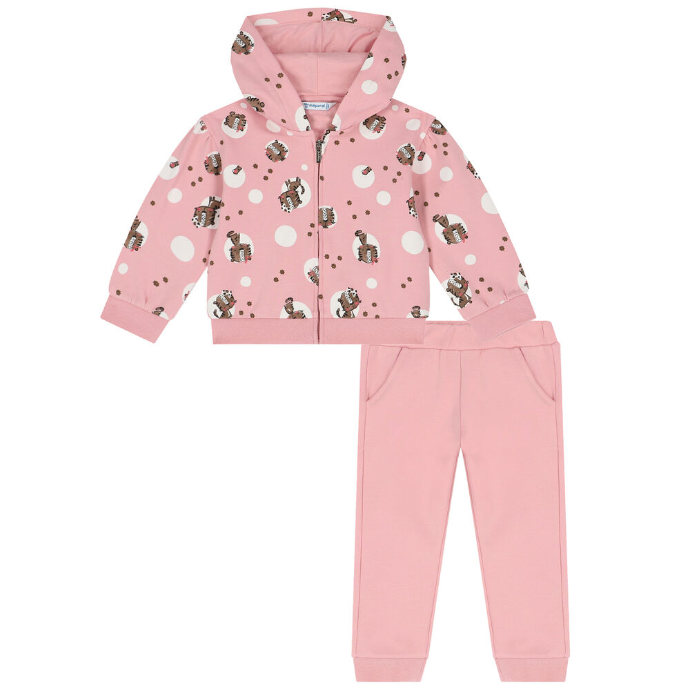 Mayoral - Girls Pink Hoodie & Skirt Set