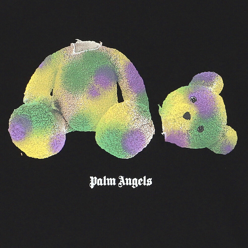 Palm Angels Black Teddy Bear Logo T-Shirt
