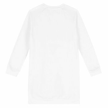 Girls White Logo Sweatshirt Dress