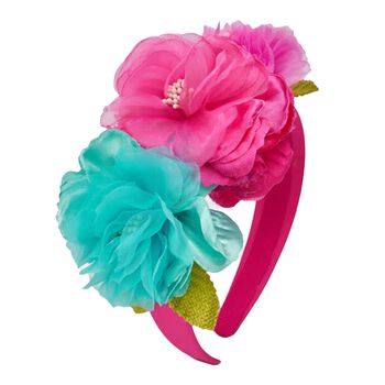 ربطة رأس بنات بطبعة الزهور باللون الزهري