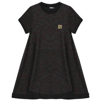 Girls Black Logo Dress