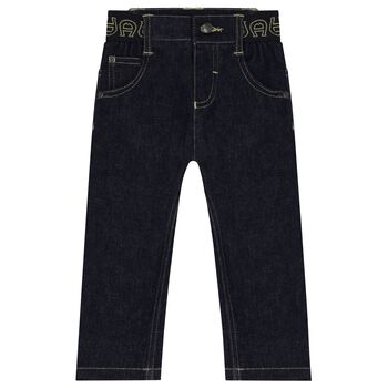 Younger Boys Navy Blue Logo Jeans