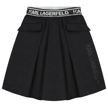 Girls Black Logo Skirt