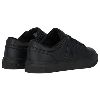 حذاء أولاد رياضي بالشعار باللون الأسود