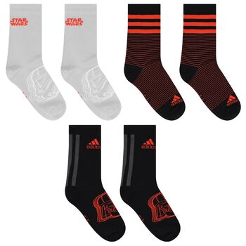Black & Grey Star Wars Logo Socks ( 3-Pack )