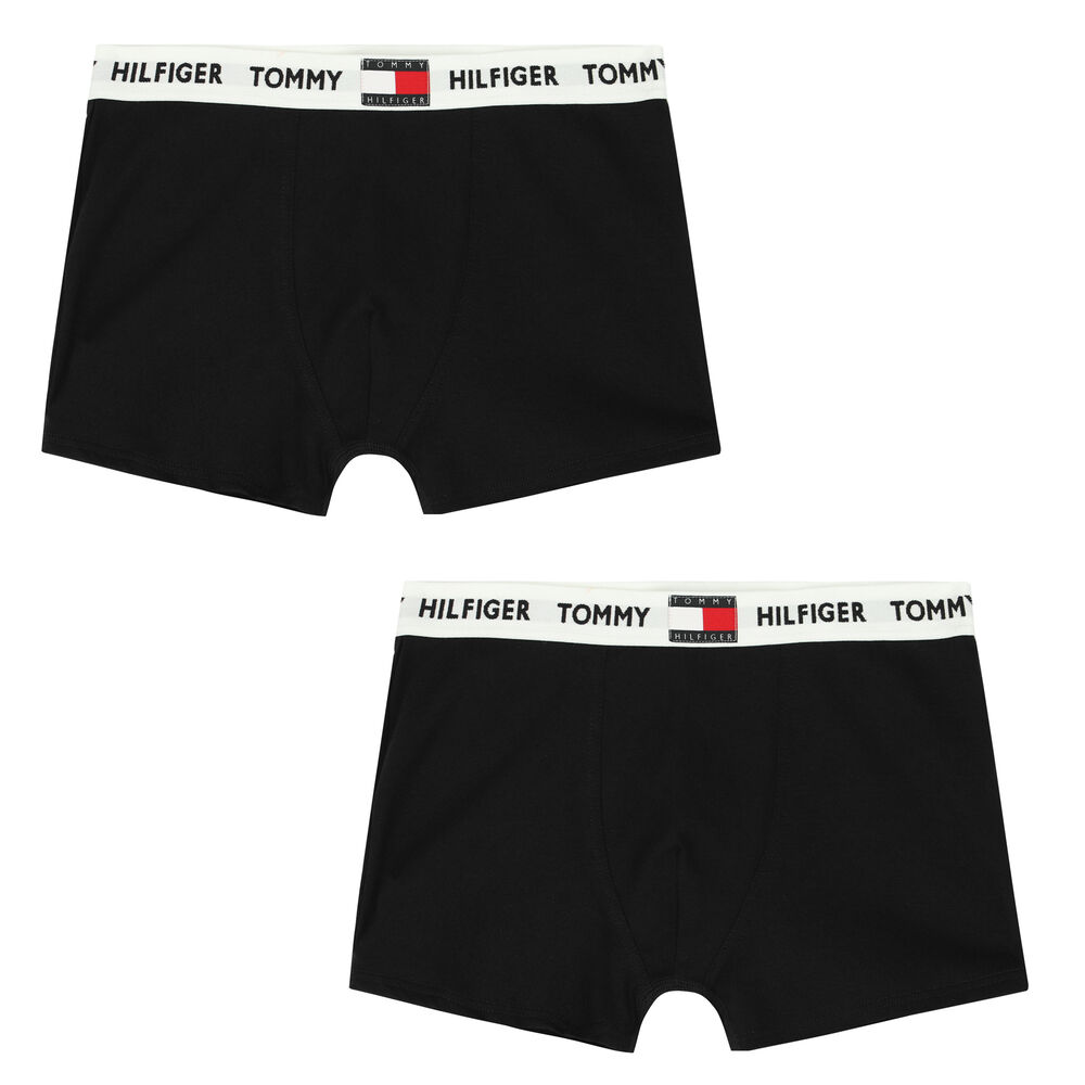 Tommy Hilfiger Boys Black Boxer Shorts (2-Pack) | Junior Couture Australia