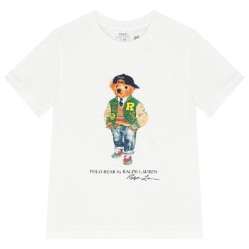 Boys White Polo Bear T-Shirt