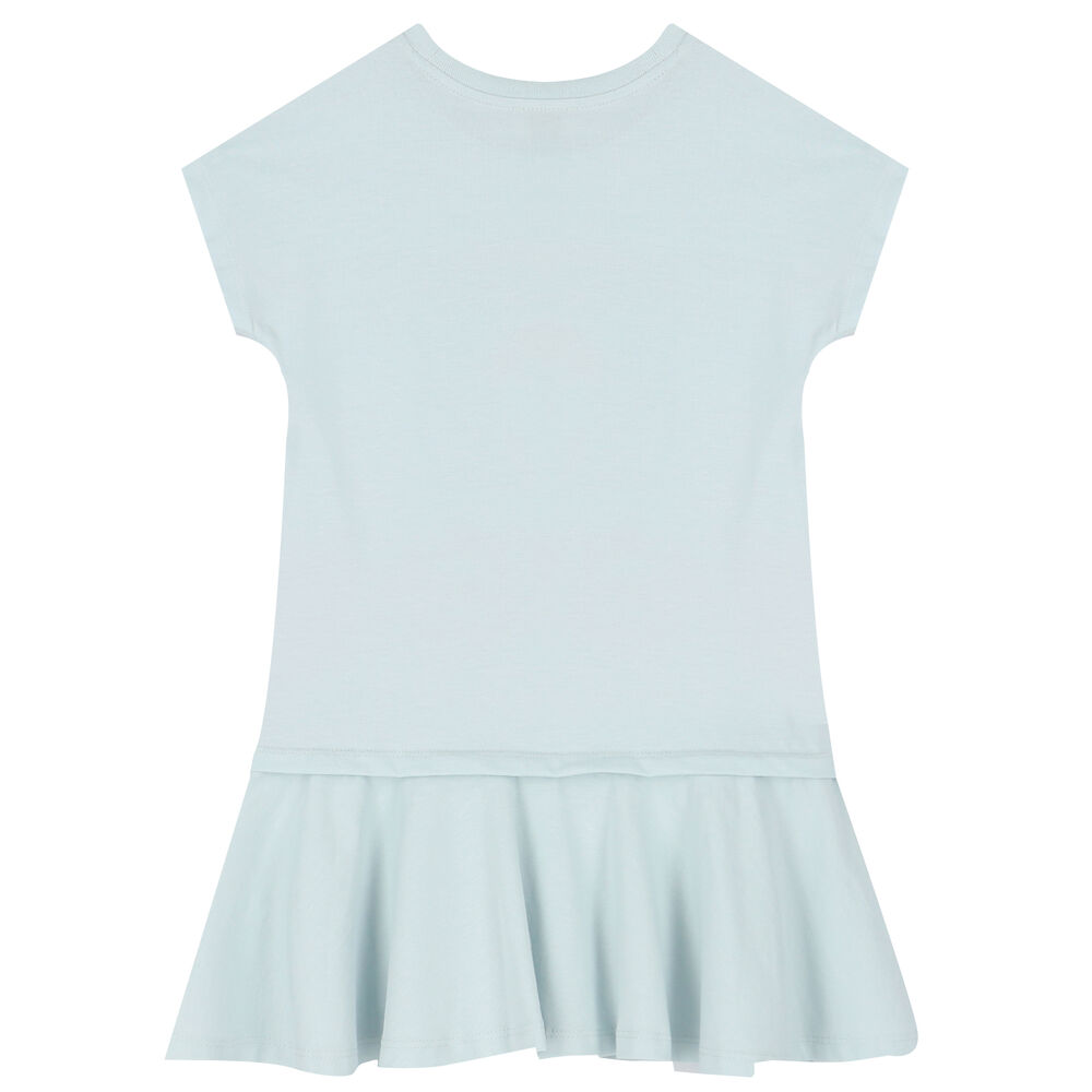 Kenzo Kids-girls Pale Blue Logo Dress