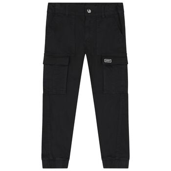 Boys Black Logo Trousers