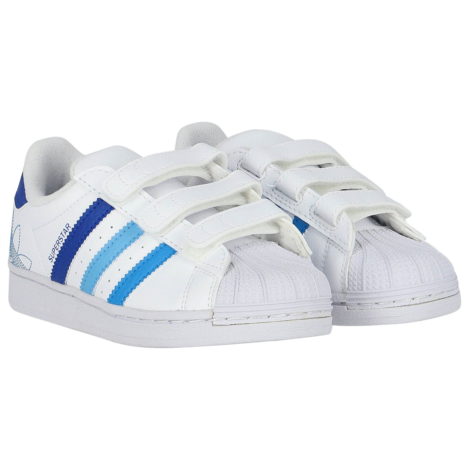 Superstar adidas cheap white blue