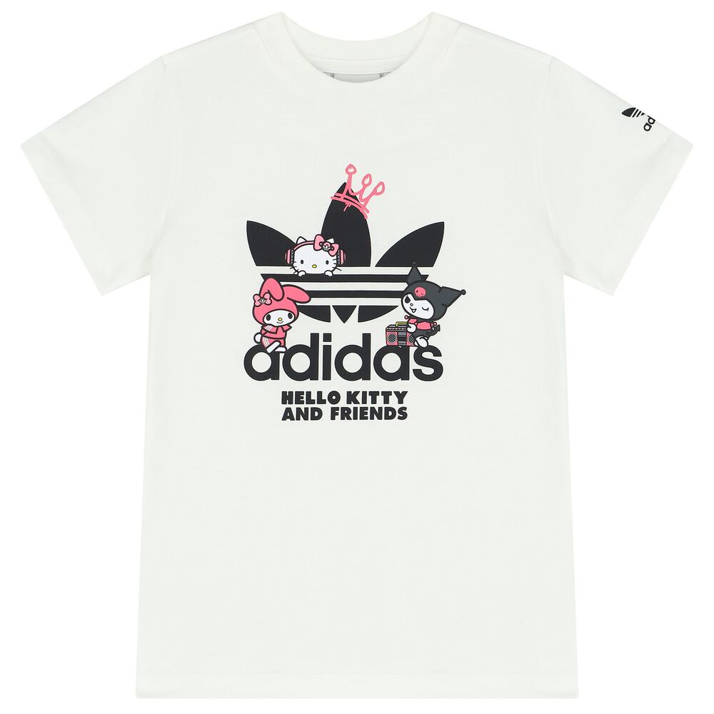 adidas Originals Girls White & Pink Hello Kitty Leggings Set