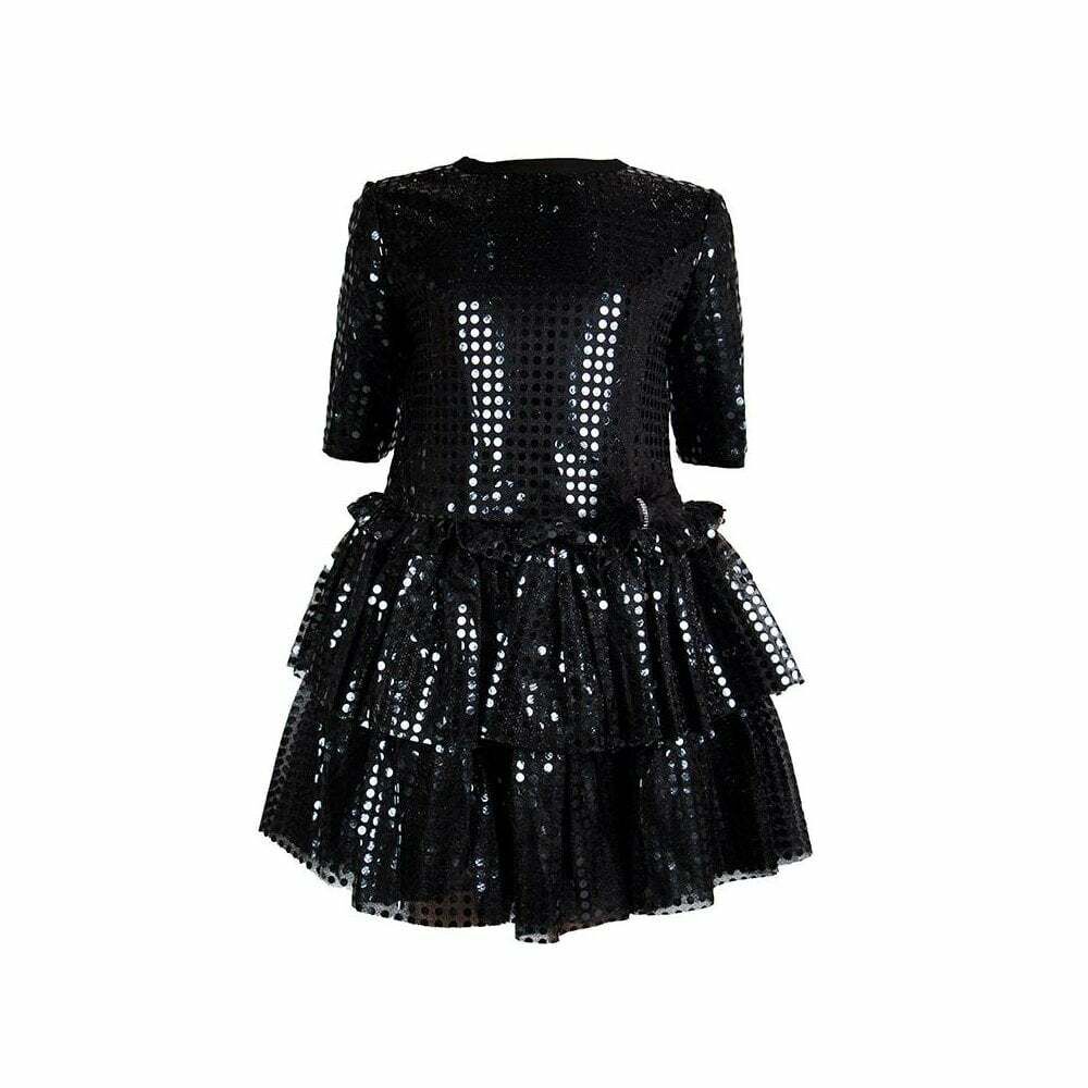 Girls black glitter discount dress