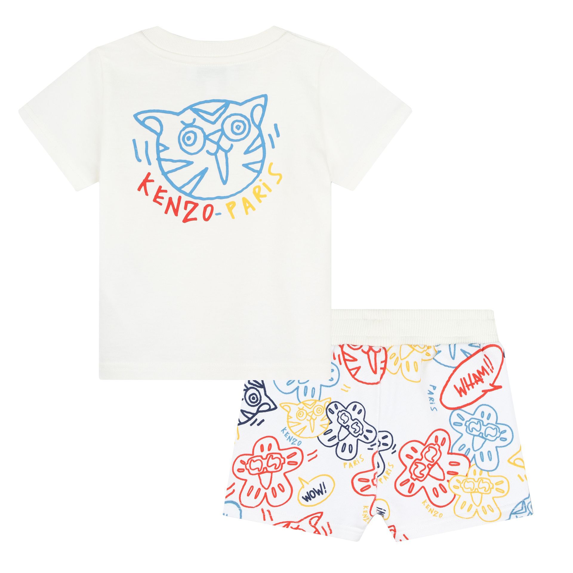 Kenzo Kids logo-print shorts - White
