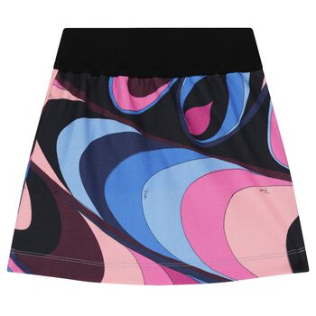 Girls Black, Pink & Purple Onde Skirt