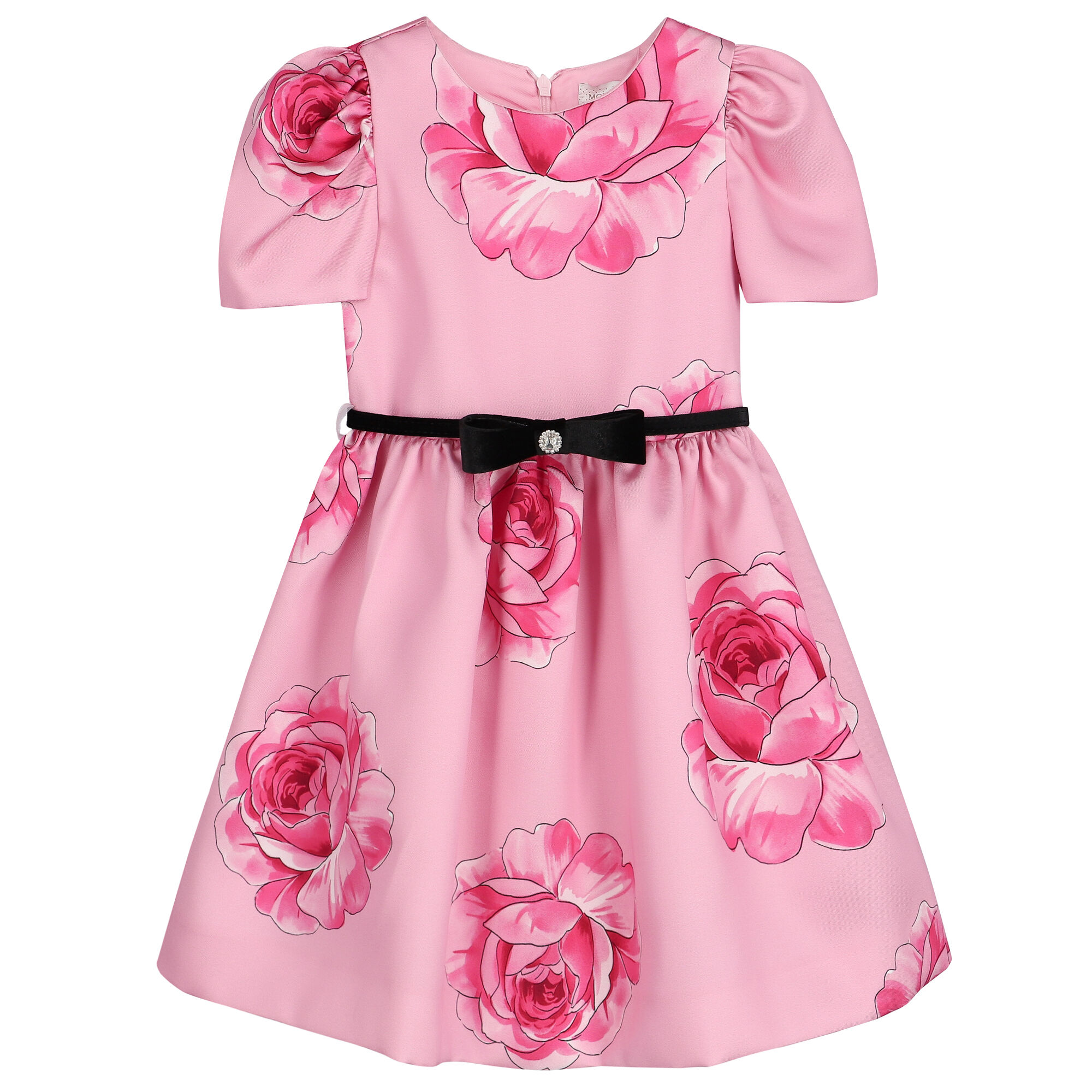Monnalisa Girls Pink Roses Dress | Junior Couture