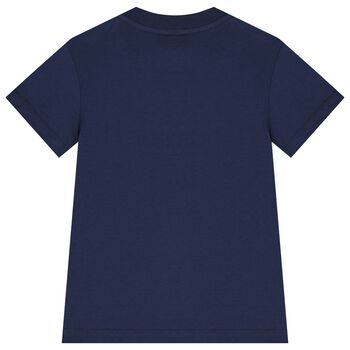 Boys Navy Blue Teddy Logo T-Shirt