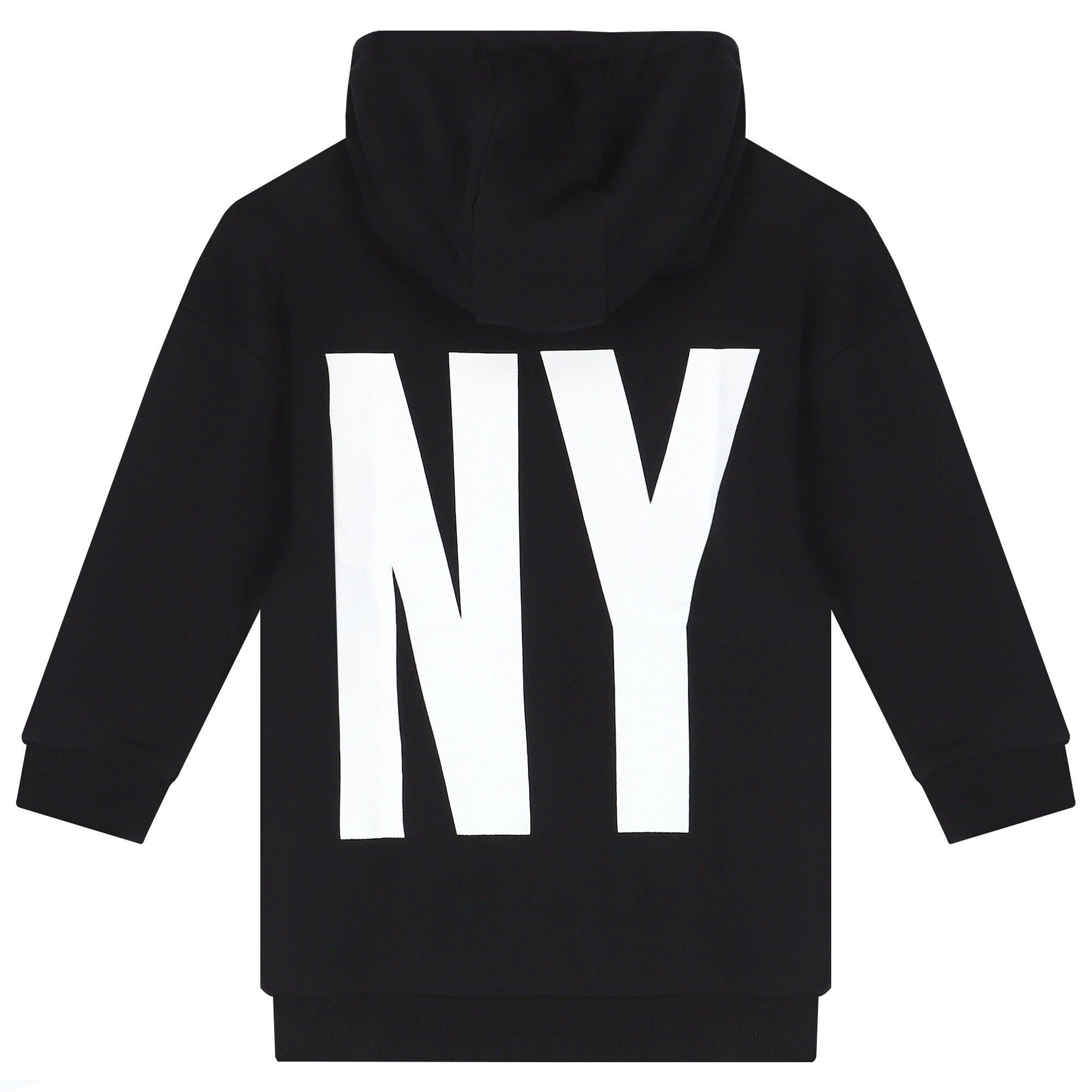 Dkny Kids logo-print hooded jumper dress - Black