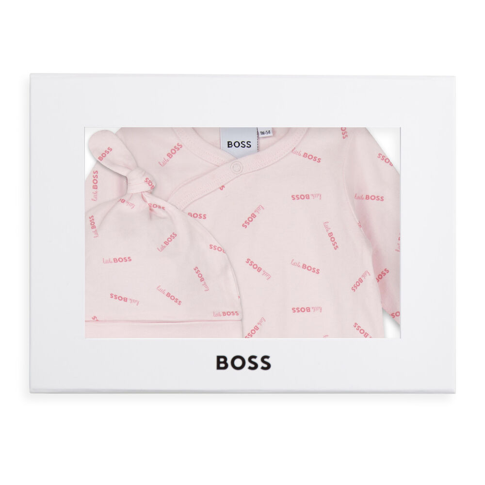 Hugo Boss Baby - Girl Pink Logo Babygrow